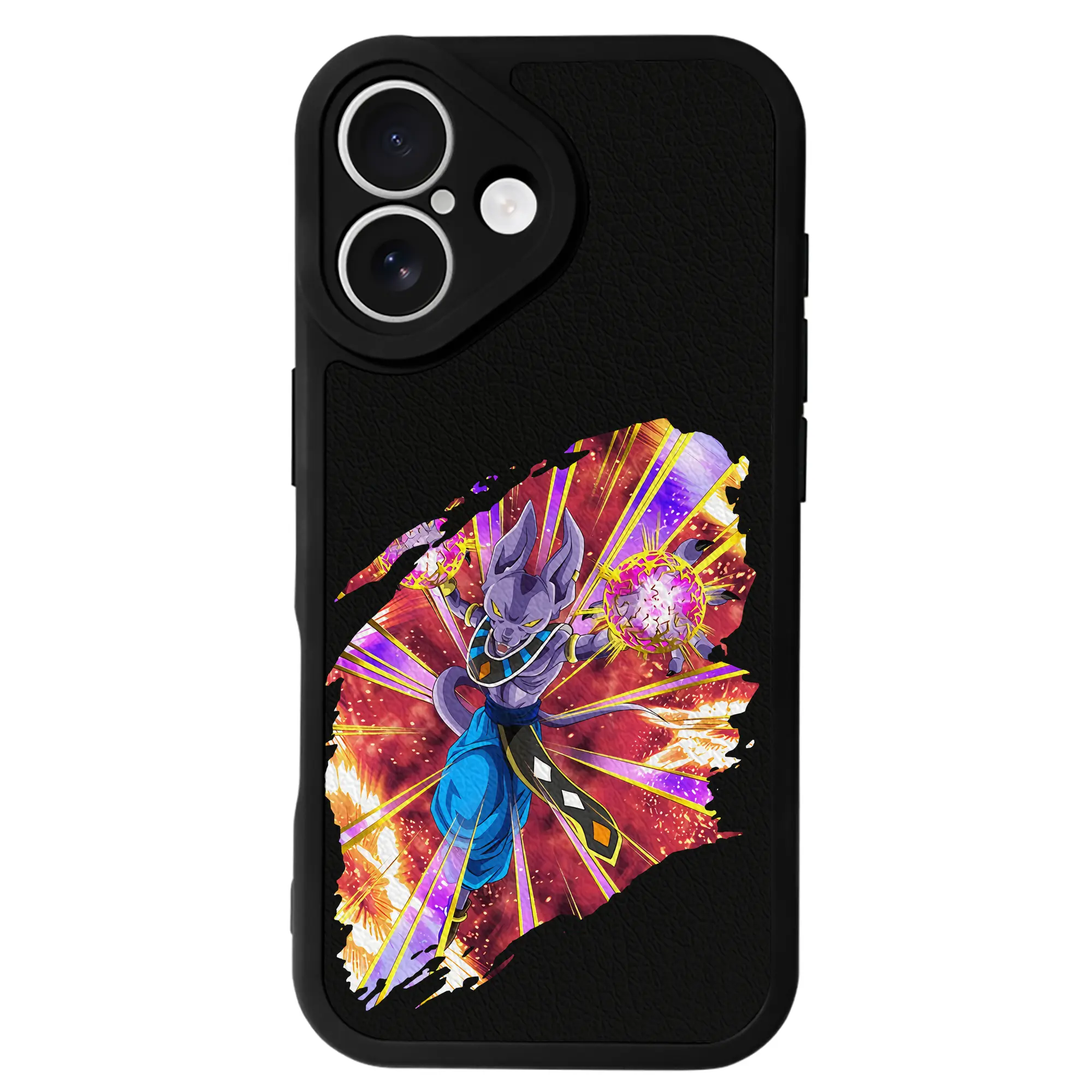 ドラゴンボール グッズ ビルス - IPhone 16シリーズ対応 ・ シリコンスマホケース ・ レザー調 ・ 高精度フィット ・ 耐衝撃 ・ ワイヤレス充電対応 ・ 精密カット